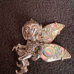 Sterling Silver Fairy Brooch with Abalone Pearl Wings